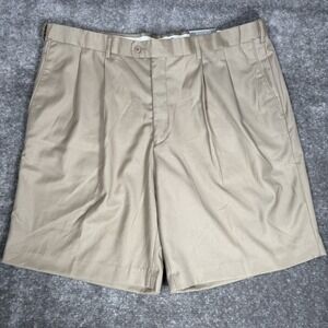 Boccacio Golf Shorts Men's 40 Beige Pleated Front 8" Inseam Preppy‎